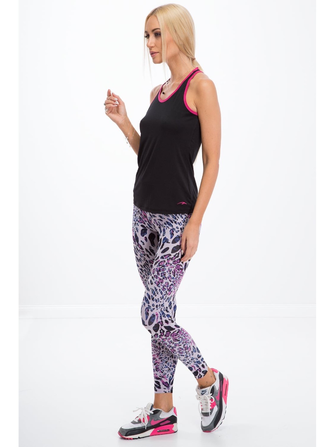 Jambiere sport mov cu imprimeu leopard H006 - Magazin online - Boutique